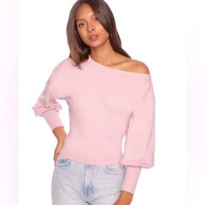 NWT Susana Monaco off shoulder top in snowflake blue. Size medium